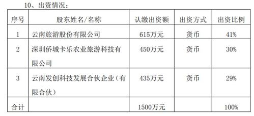 云南旅游出資615萬元設立控股子公司，拓展數字文化創意內容應用服務
